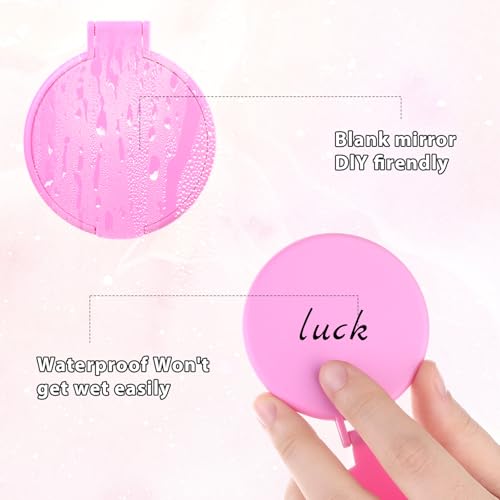 DIVINA VITAE 36Pcs Mini Pink Compact Mirror Bulk for Purses, Round Folding Small Pocket Mirrors,Portable Makeup Mirror for Women Girls Homeless Travel Daily Use(Pink, 2.8x2.36in)