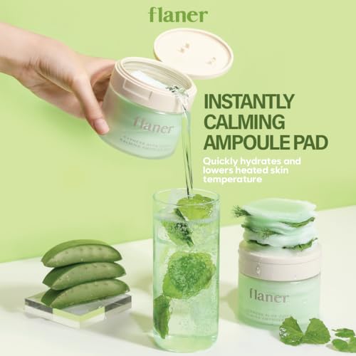 Cypress Aloe Calming Toner Pads [70 Sheets] ? Instantly Cooling & Soothing Toner with Centella Asiatica, Reduce Redness & Pore Care, Vegan, Dermatologist-Tested for Sensitive & Acne-Prone Skin