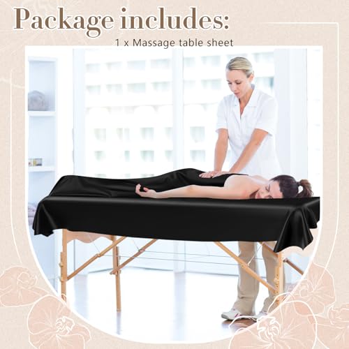 87 x 51 Inch Wax Mat Reusable Wax Pad for Esthetician Bed Waterproof PVC Massage Bed Cover Oilproof Waxing Massage Table Sheet for Spa Tattoo Beauty Grafting (Black)