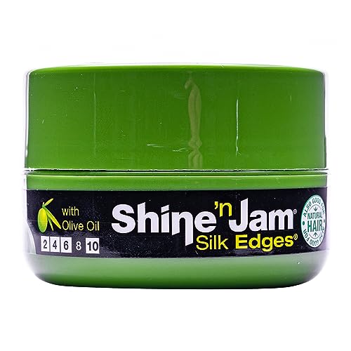 AmPro Shine-n-Jam Edges - Excellent for Taming Fringe, Ponytails, and Updos - Provides Firm Hold with Non-Greasy Shine - Moisturizes and Smoothes Hair with Silk Proteins - 2.25 oz