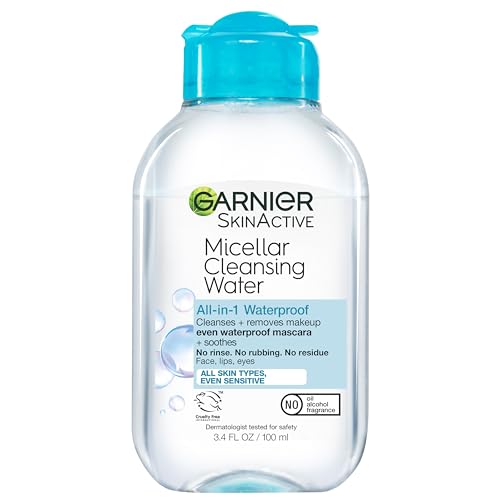 Garnier Micellar Water Travel Size Take-off Kit, All-In-1 Facial Cleanser & Makeup Remover, Mini All-In-1 Micellar + Mini Remover for Waterproof Makeup (Pack of 2)