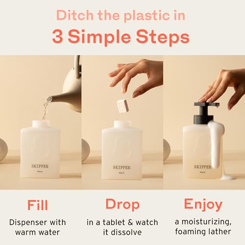 Tirtyl Skipper Foaming Hand Soap Tablet Refills - 12 Pack - 96 fl oz total (12x 8 fl oz) - Rebranded - Compostable Packaging - Variety Fragrance Pack