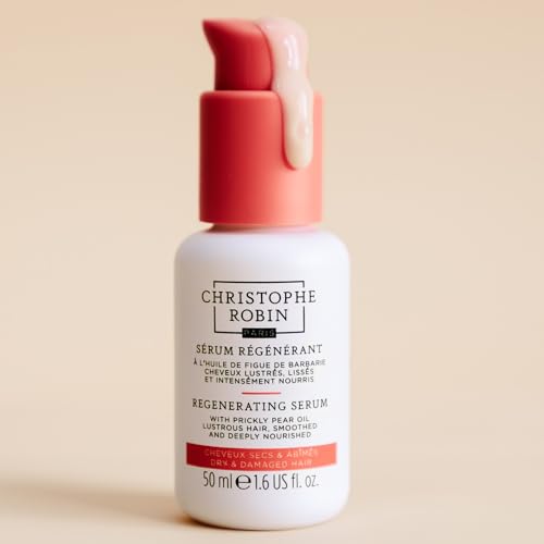 Christophe Robin Regenerating Serum with Prickly Pear Oil - Hair Serum for Dry Damaged Hair, Thinning Hair, Frizzy Hair - Hair Care Products - 1.7 fl oz 50 ml