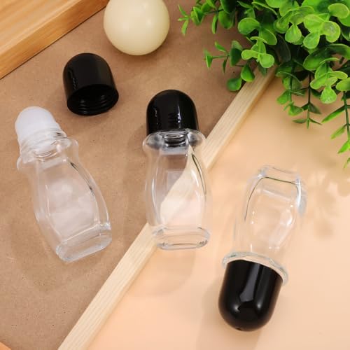 SAFIGLE 4 Pack 1.69Oz Refillable Glass Roller Ball Bottles for Essential Oils and Perfumes Leak-Proof Roll-on Containers with Smooth Rollerball for Skincare and Travel