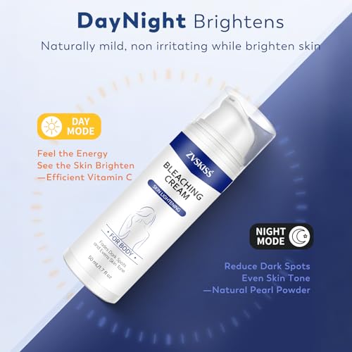 Skin Bleaching Cream - for Intimate Areas & Body, Vitamin C Dark Spot Remover for Underarms, Knees, Elbows, Inner Thighs, Bikini Line, Sensitive Skin care Cream- 1.7fl oz