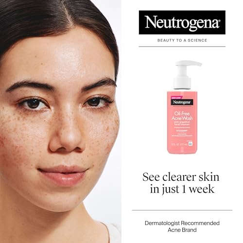 Neutrogena Oil-Free Pink Grapefruit Pore Cleansing Acne Wash and Daily Liquid Facial Cleanser with 2% Salicylic Acid Acne Medicine and Vitamin C, Twin Pack, 9.1 fl. oz, 2 Pack