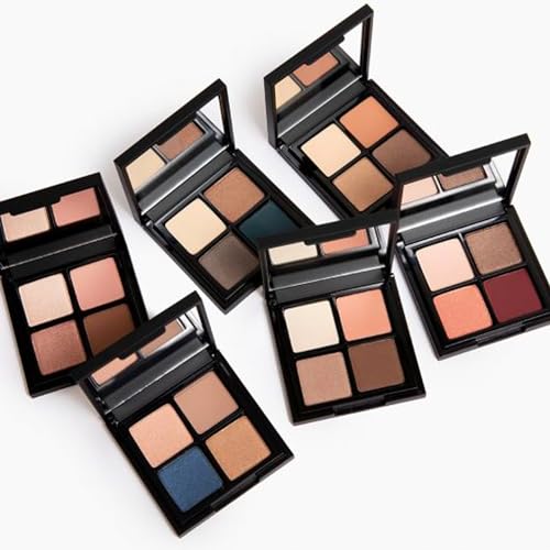 Glo Skin Beauty Eye Shadow Quad | Expertly Matched Shades for A Custom Eye Statement, (Warm Smokey)