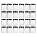 novelinks 8 oz Clear Plastic Jars with Airtight Lids, 24 Pack Plastic Mason Jars with Lids 8oz, Refillable Storage Slime Containers & Small Spice Jar for Kitchen Organization (24 Pack,Black)