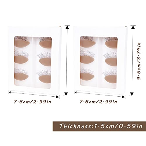 6 pairs of replaceable eyelids (2 boxes), MAIZOA Eyelash Replacement Eyelids,used for eyelash training and practice makeup eyelash extension (Wheat color)