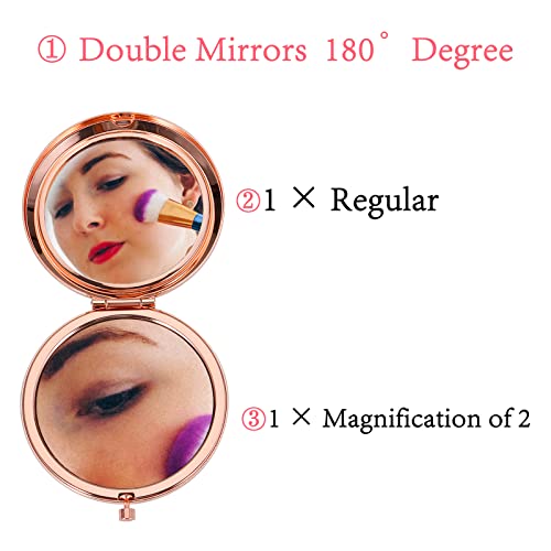 GGOJAGSTMom Valentines Mirror for Women Mom from Daughter Mother's Day Birthday for Mommy Kids Beautiful Mirror Gift for Mother Compact Mirror Gifts for Mom Rose Gold Engraved Makeup Mirror