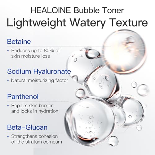 Bubble Toner Deep Moisturizing, Hydrating and Refreshing Cloud Glow Toner for Face Nature Vegan Korean Skin Care 180ml/6.1 fl.oz.