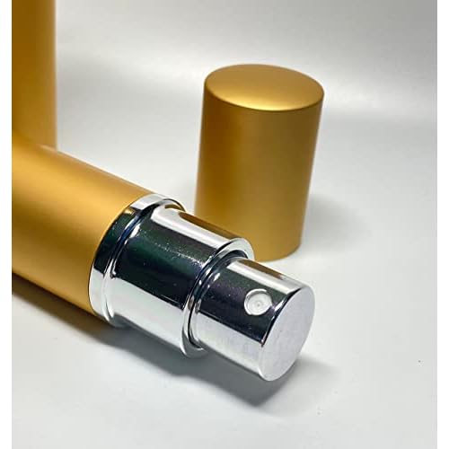20 Pack Set 10ML Protable Refill Bulk Atomizer Spray Travel Perfume Bottle Hydrating Empty Bottle (20Pack Metal Gold)