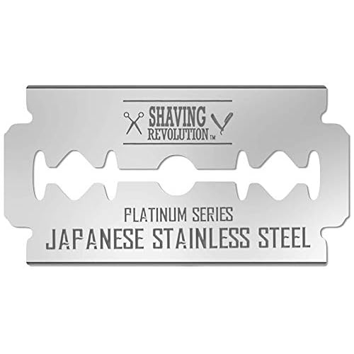 SHAVING REVOLUTION Double Edge Razor Blades - Men's Safety for Shaving Platinum Japanese Stainless Steel a Smooth, Precise and Clean Shave - 50 Count