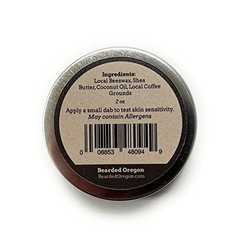 Bearded Oregon Beard Balm - Grants Pass Scent, 2 oz - Coffee, Coconut - All Natural Ingredients, Softens and Strengthens Beard, Strong Hold