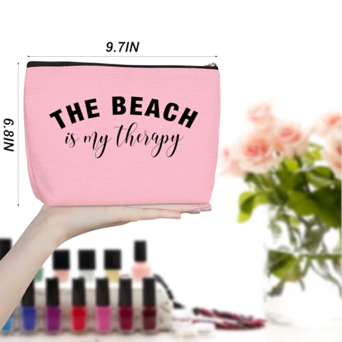 4PCS Beach Vacation Essentials Makeup Bag, Cute Cosmetic Bags for Women, Beach Accessories Travel Toiletry Bag Girls Trip Weekend Gifts for Women Besties Mom Summer Vacation Christmas Mothers Day
