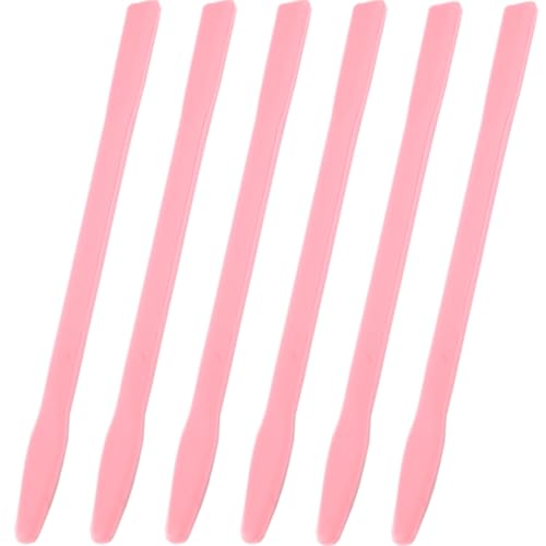 6 Pack Silicone Wax Stick, Reusable Wax Spatula Applicator for Body Hair Removal - Pink