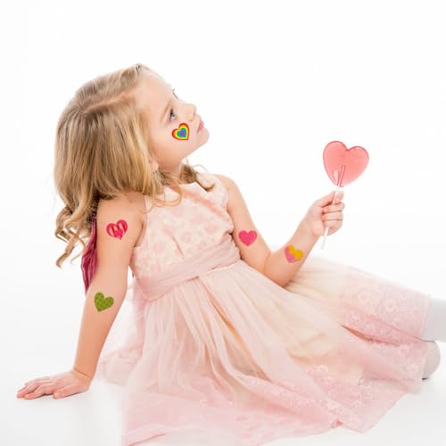 Y&C TENCOB Heart Temporary Tattoos | valentines day tattoos temporary Kids Teenages Women,Wedding Love Confession Couple Bridesmaid Party Temporary Stickers Tattoos Sticker for Boys Girls