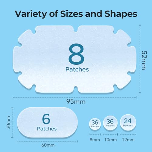 XXL Pimple Patches for Body, Large Acne Patches, 5 Sizes Big Hydrocolloid Bandages for Back, Chest, Shoulders Zit Breakouts, Blemish Stickers for Face (Oval, Dot 110 Count)