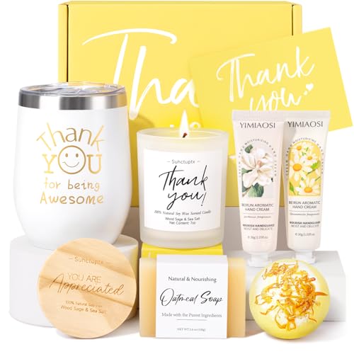 Thank You Gifts for Women, Employee Appreciation Gifts teacher Appreciation Box Unique Gratitude Gifts Baskets for Coworkers Hostess Secretary Nurse Volunteer Mom Clients Staff Boss Lady