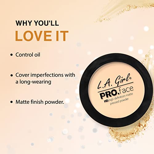 L.A. Girl Pro.Face Matte Pressed Powder, Soft Honey GPP608