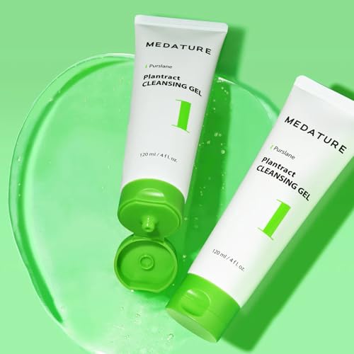 Medature Plantract Cleansing Gel, Hydrating Gentle Face Cleanser, Facial Cleanser With Purslane + Panthenol, Daily Face Wash For All Skin Types, Sensitive Skin Friendly, Fragrance Free, pH Balancing