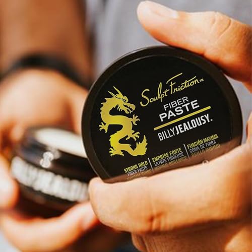 Billy Jealousy Sculpt Friction Fiber Hair Paste for Men, Adds Volume & Texture with Touchable Hold & Low Shine, Hair Product for Fine or Thinning Crown, 3 Oz