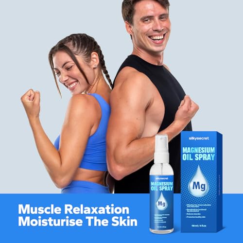 Pure Magnesium Oil Spray (4 Fl Oz), Magnesium Oil for Feet, Natural Ingredient in Glass Bottle, Fast-Absorbing Mist for Feet & Skin