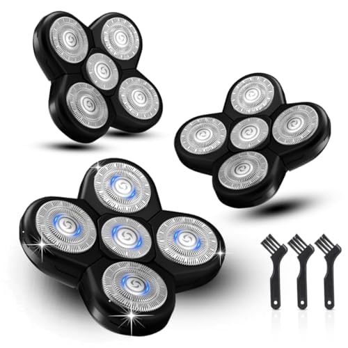 3 Pack Freedom Shaver Heads Compatible with Freedom Grooming Replacement Blades for Bald Men Head Shaver Kit, Refills Waterproof Razor Kits Fit for Electric Razor Shaver Replacement Blades