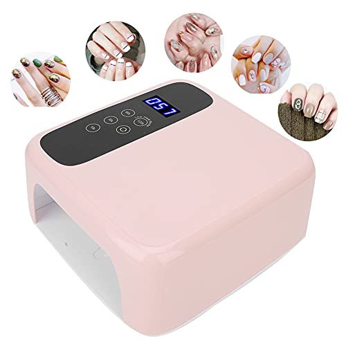 72W Nail Lamp Gel Nail Polish Dryer - Quick Drying LED Nail Art Tool with Intelligent Touch Activation, 10S/30S/60S/120S Modes, 15600mAh Battery, Scratch-Resistant and Easy to Clean
