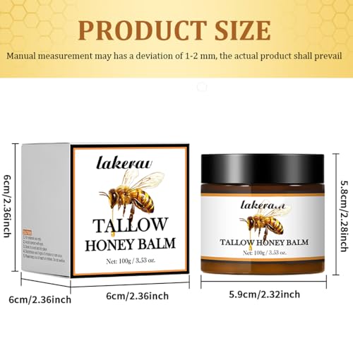Beef Tallow and Honey Balm - Tallow Honey Skin Balm - Skin Moisturizer for Face & Body (01, Citrus)