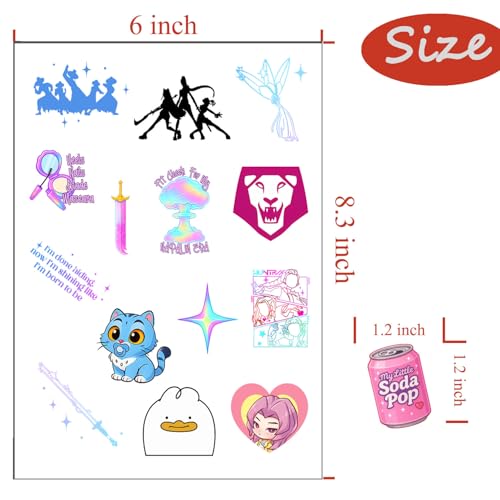 Demon Hunter Birthday Party Decorations,56PCS Korean Idol Movies Temporary Tattoos for Kids,Adult,Perfect for Birthday Party, Halloween