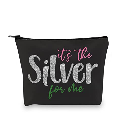 GJTIM Sorority Inspired Gift 25 Years of Sisterhood Gift It's The Silver For Me Star Paraphernala Makeup Bag (Silver For Me)