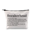 G2TUP Shoes Lover Gift Sneakerhead Definition Makeup Bag Snkr Fan Cosmetic Bag Sneaker Gift Shoes Fan Zipper Travel Pouch (Sneakerhead Definition White Bag)