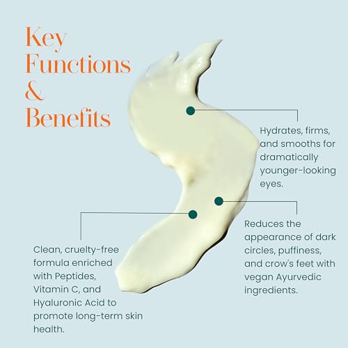 Hylunia Intensive Repair Eye Cream ? Hydrating & Firming with Peptides, Vitamin C & Hyaluronic Acid ? Reduces Dark Circles, Puffiness & Fine Lines ? Lightweight, Vegan, Clean Skincare