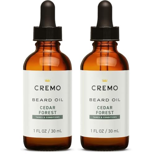 Cremo Beard Oil,Revitalizing Cedar Forest,1 fl oz - Restore Natural Moisture and Soften Your Beard To Help Relieve-Beard Itch,(Pack of 2)