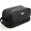 Emissary Leather Travel Toiletry Bag for Men, Water Resistant Travel Organizer Dopp Kit, Large Capacity Travel Kit for Men, Shaving Bag for Travel Accessories - Black