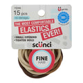 Scunci No-Damage Hair Elastics for Fine Hair, 15 Count ? Soft Stretch Ponytail Holders for Thin Hair, Brown & Blonde Hair Ties, Comfortable Grip, No Snag, Strong Hold, Everyday Hair Accessories