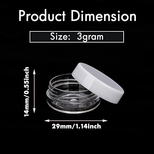3 Gram Sample Containers With Lids, 200 Count Tiny Jars, Empty Lip Balm, Mini Cosmetic Containers, Makeup Travel With Labels, Mini Disposable Spatulas
