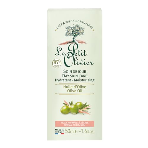 Le Petit Olivier Moisturizing Day Skin Care - Enriched with Olive Oil - Soothes and Hydrates Skin - Made with Natural Origin Ingredients - Silicone Free - Normal to Dry Skin - 1.6 oz Moisturizer