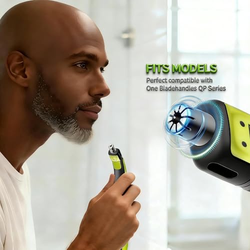 2 Pack Nose Hair Trimmer Replacement Head Compatible with Single Blade Handles QP Series, Beard Trimmer for Men Replacement Heads with Case, 360¡Æ Rotary Cutter, Waterproof.