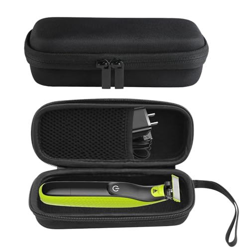Hard Case for Electric Trimmer and Shaver Travel Case Compatible with One Blade Pro Replacement Heads Acessories QP2620 QP2630 QP2520 QP2530 Organizer Carrying Bag, Black
