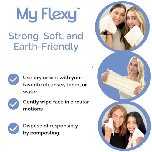 Disposable Face Towels XL for Skin Care & Makeup Removal ? 100% Biodegradable Towelette, Face Wash Cloth, Disposable Face Towel for Skincare, Facial Towels, Dry Wipe, Hypoallergenic -50 Count