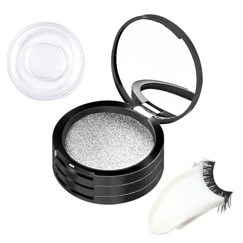 3 Layers Eyelash Storege Box with Mirror Circle Eyelash Holder Case with Lashes Trays & New Lash Clip Applicator Eye Makeup Tool for Women Girls Travel Case
