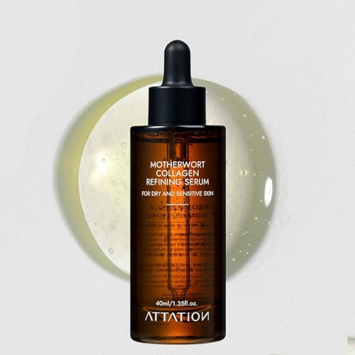 Motherwort Collagen Refining Serum Daily Routine For Glow and Glass Skin, Vegan Korean Skin Care for Dry and Sensitive skin 40ml / 1.35 fl. oz.