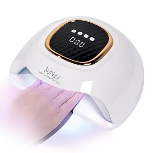 248W UV Nail Lamp Gel Nail Lamp UV Dryer with 63 Beads for Gel Nails LED Nail Lamp, Automatic Sensor and 4 Timer Settings Perfect for Home and Salon Use Professional Quality Nail Dryer (C4)
