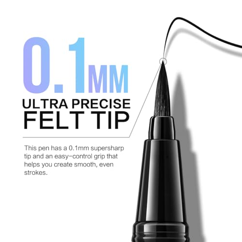 CARSLAN Liquid Eyeliner, Black Eyeliner Liquid Liner, 12H Longlasting Eyeliners, Waterproof & Smudgeproof High Pigmented Eyeliners for Eye Makeup, Black, 2count