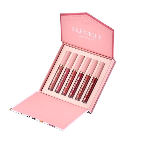 Matte Liquid Lipstick For Women, Set of 6 Colors from Nude to Dark Red, Waterproof Matte Lipstick Long Lasting, Non-Sticky and Fade-Resistant Formula ? Lip Makeup Kit for Long Lasting Style, 6 pcs