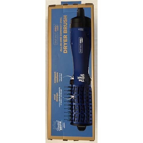 Infiniti Pro by Conair The Knot Dr All-in-One Compact Oval Hair Dryer Brush, Sapphire, 700 Watts