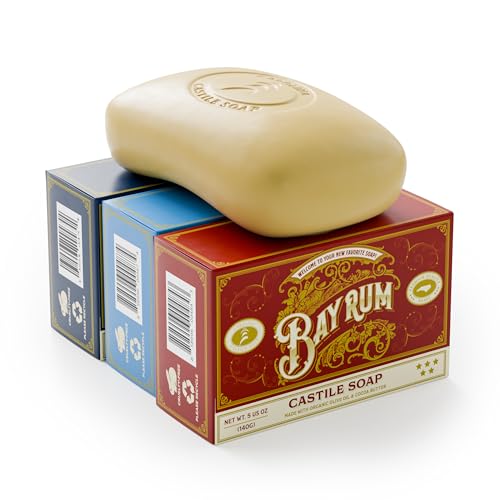 Carolina Castile Soap Vegan Castile Bar Soap ? Variety Pack of Natural Soap for Men, Women, and Kids ? Gentle, Hydrating Castile Bars with Organic Cocoa Butter and Olive Oil, 5 Oz. Each