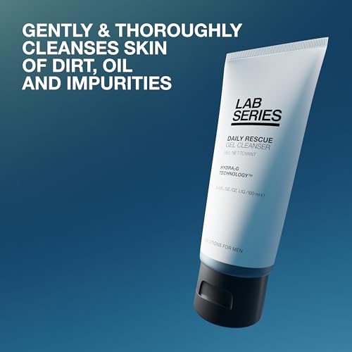 Lab Series Men's Daily Rescue Gel Cleanser - Face Wash - Nourishes and Hydrates Skin - Skin Care for Men, 3.4 Fl Oz